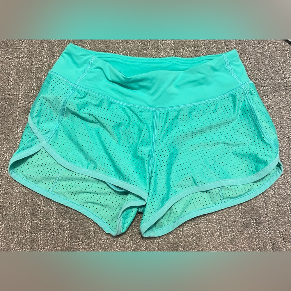 Turquoise lululemon shorts